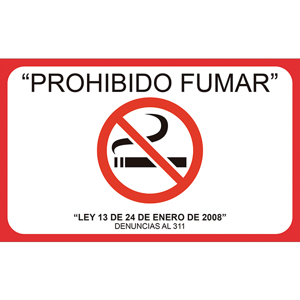 Vinil Adhesivo 35.5 x 35.5 cm (Prohibido fumar) – CPG Panamá Distribuidoras  de papelería en Panamá